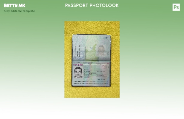 Модерен стил словенечки пасош прикачен шаблон за фото изглед